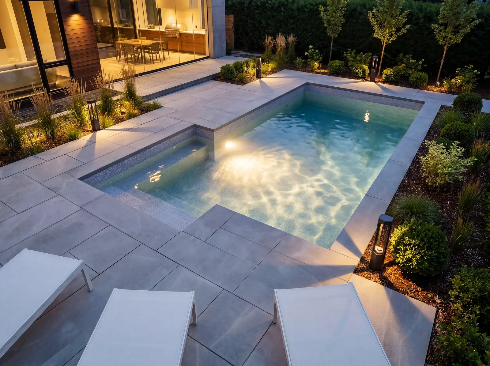 Piscine Trévi Prestige Trévi, en soirée