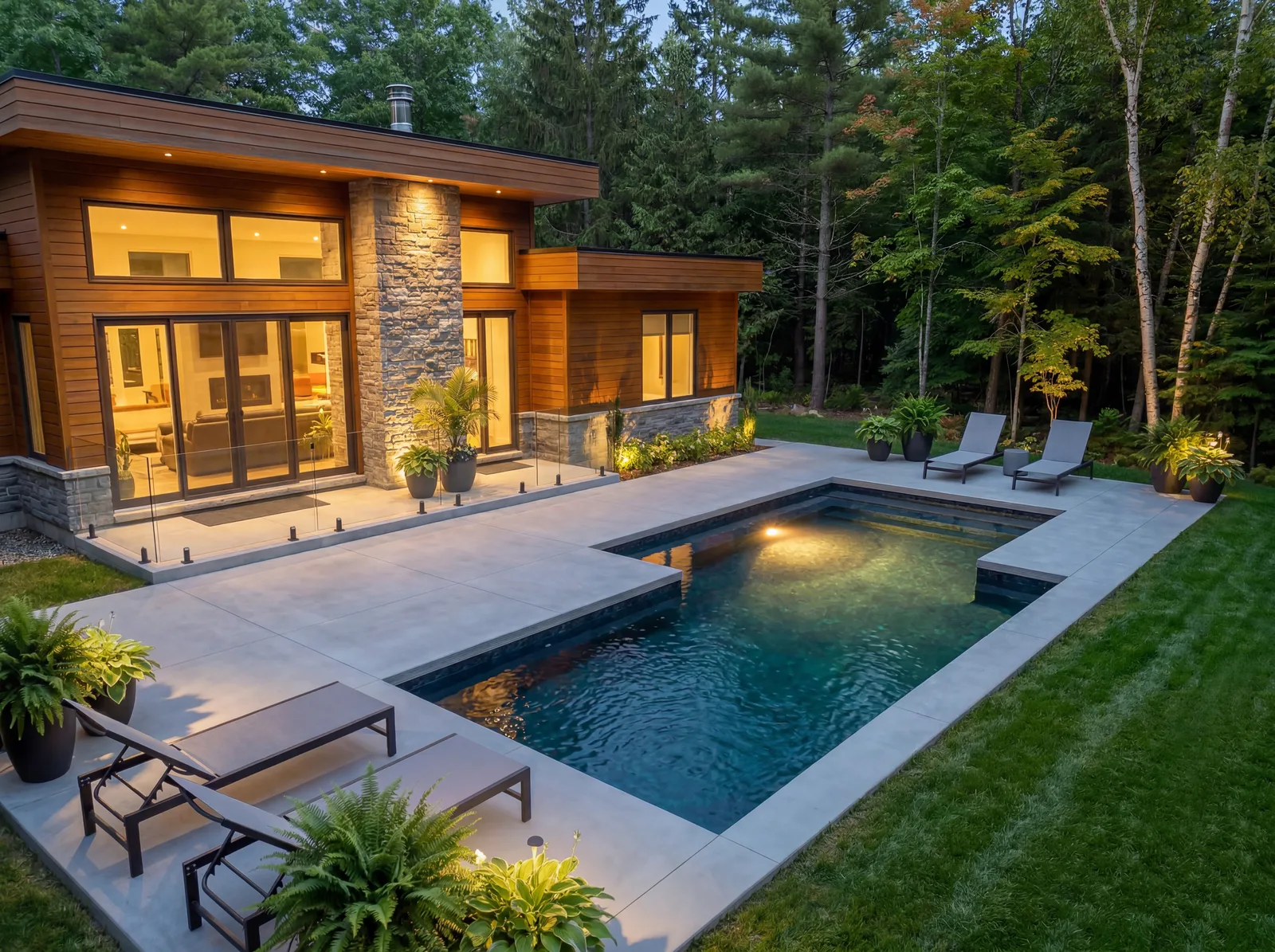 Piscine Trévi Prestige Trévi, en soirée
