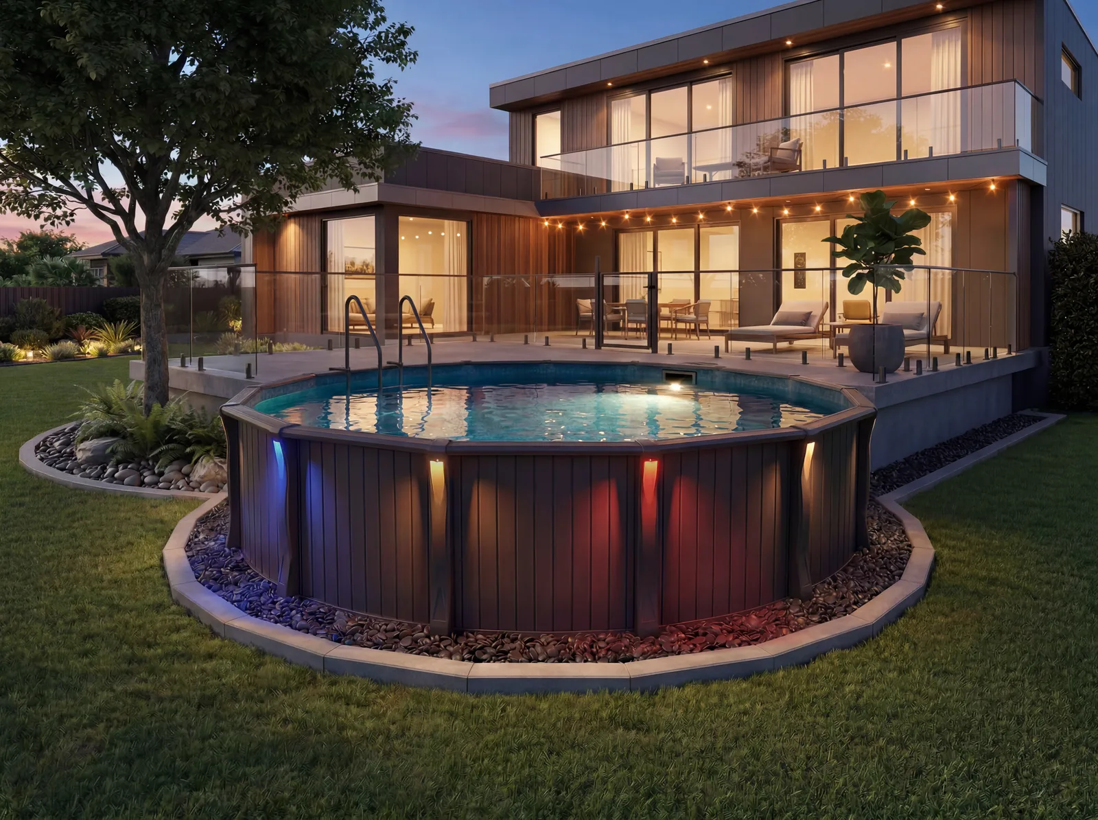 Piscine Trévi Vega Trévi, en soirée
