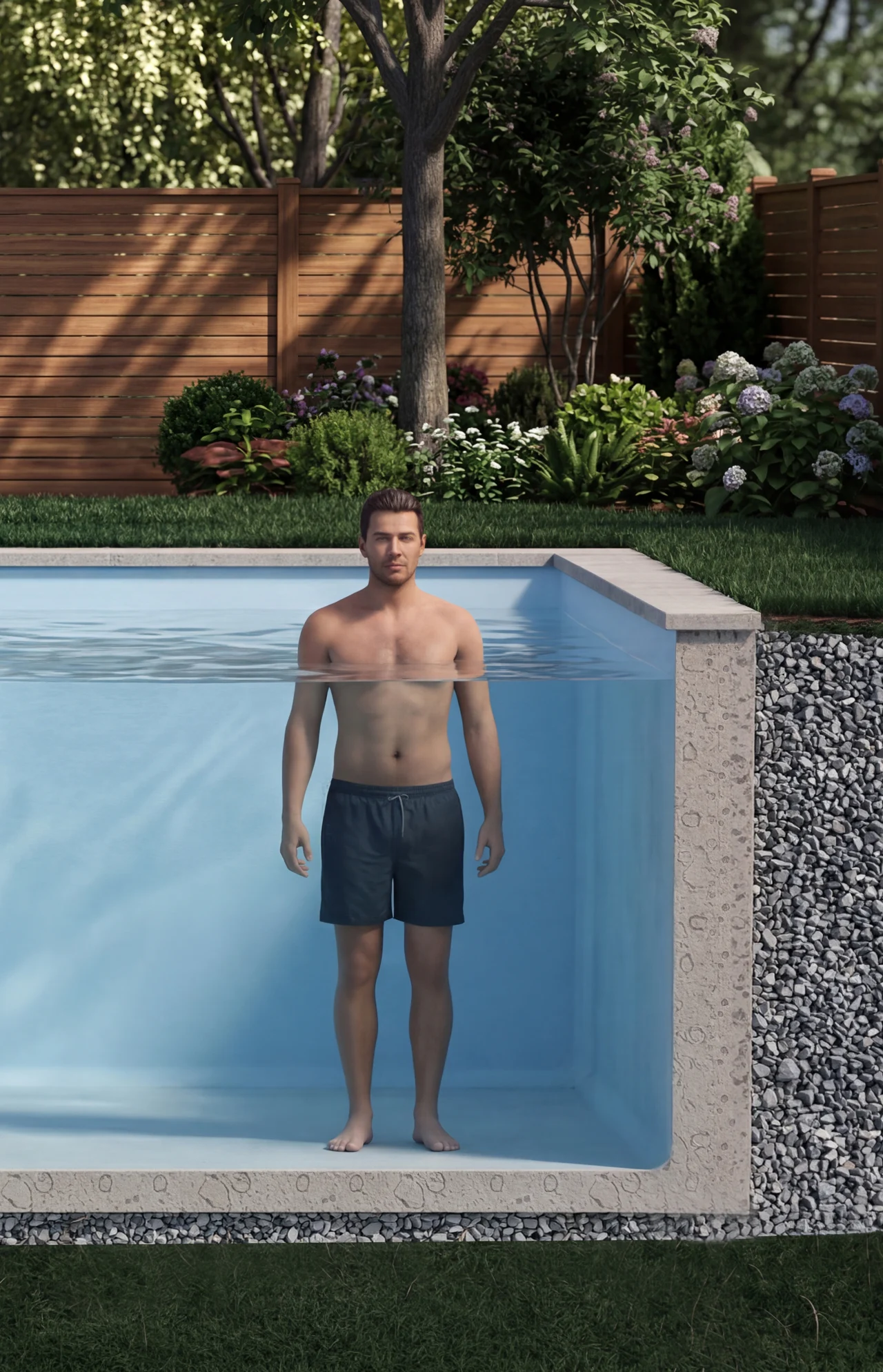 Illustration des profondeurs d’une piscine Trévi à l’échelle humaine