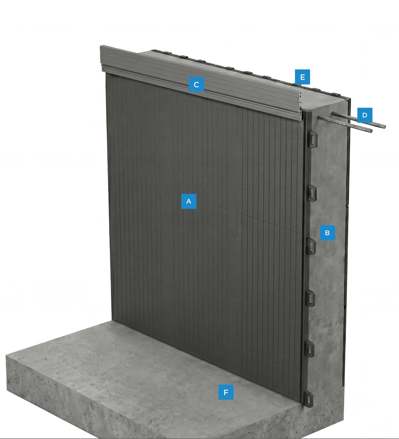Système modulaire de panneaux — structure autoportante en béton armé