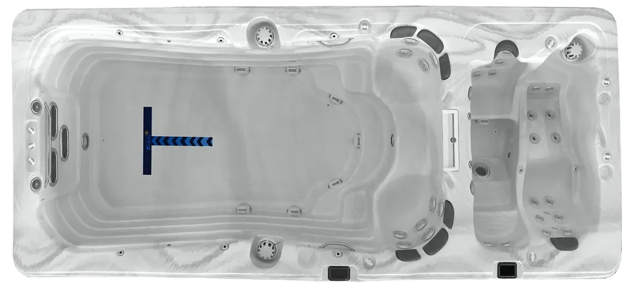 Spa de nage Trévi Spartan vu de haut