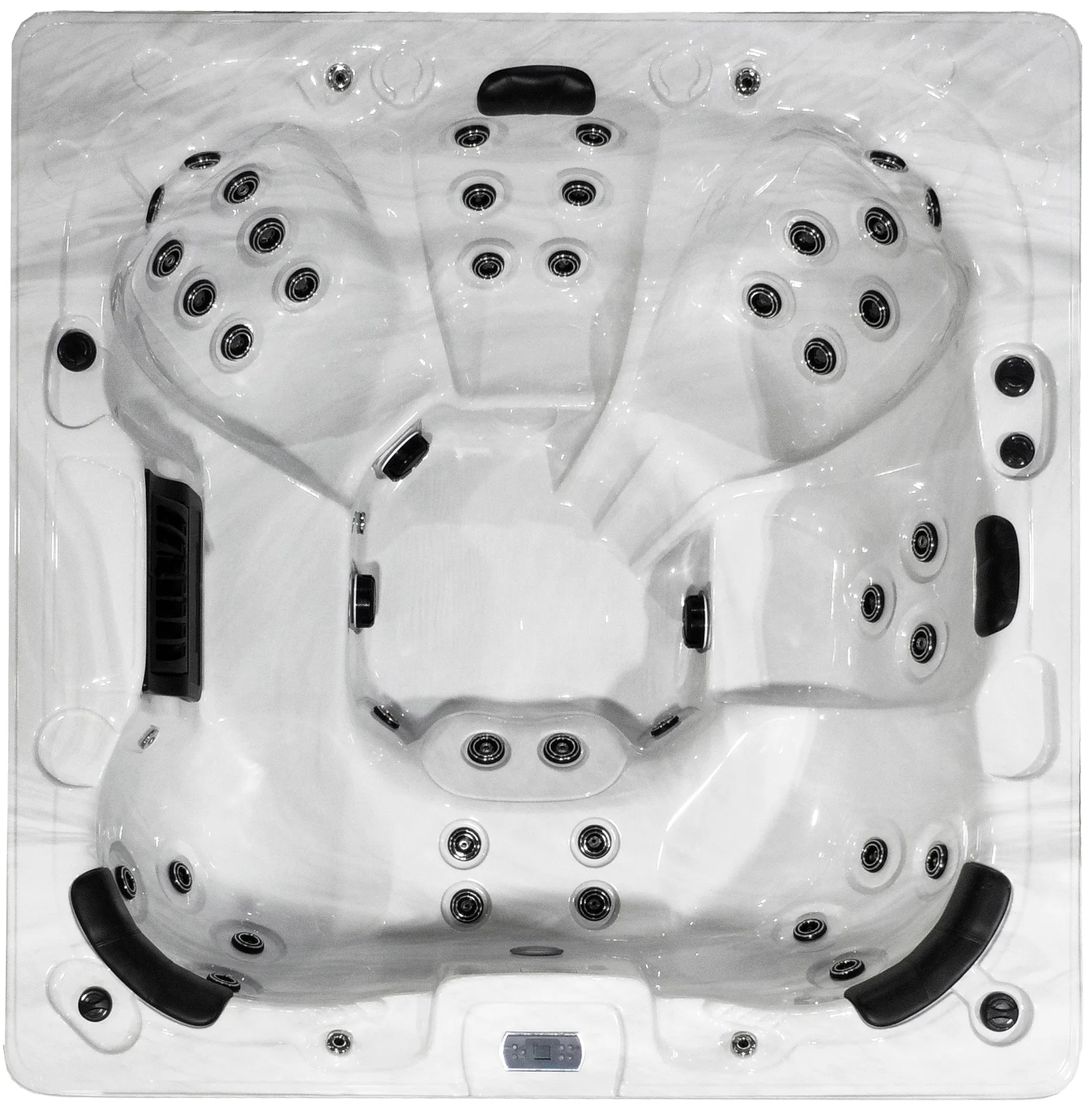 Spa Trévi Ocean Breeze — vue de dessus complète : configuration des jets et des sièges