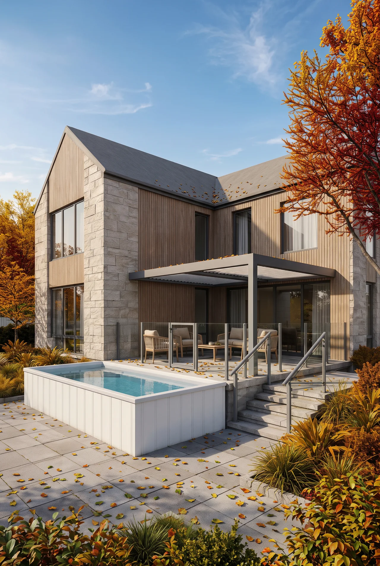 Piscine Trévi Urbania — Finition Midi · Automne