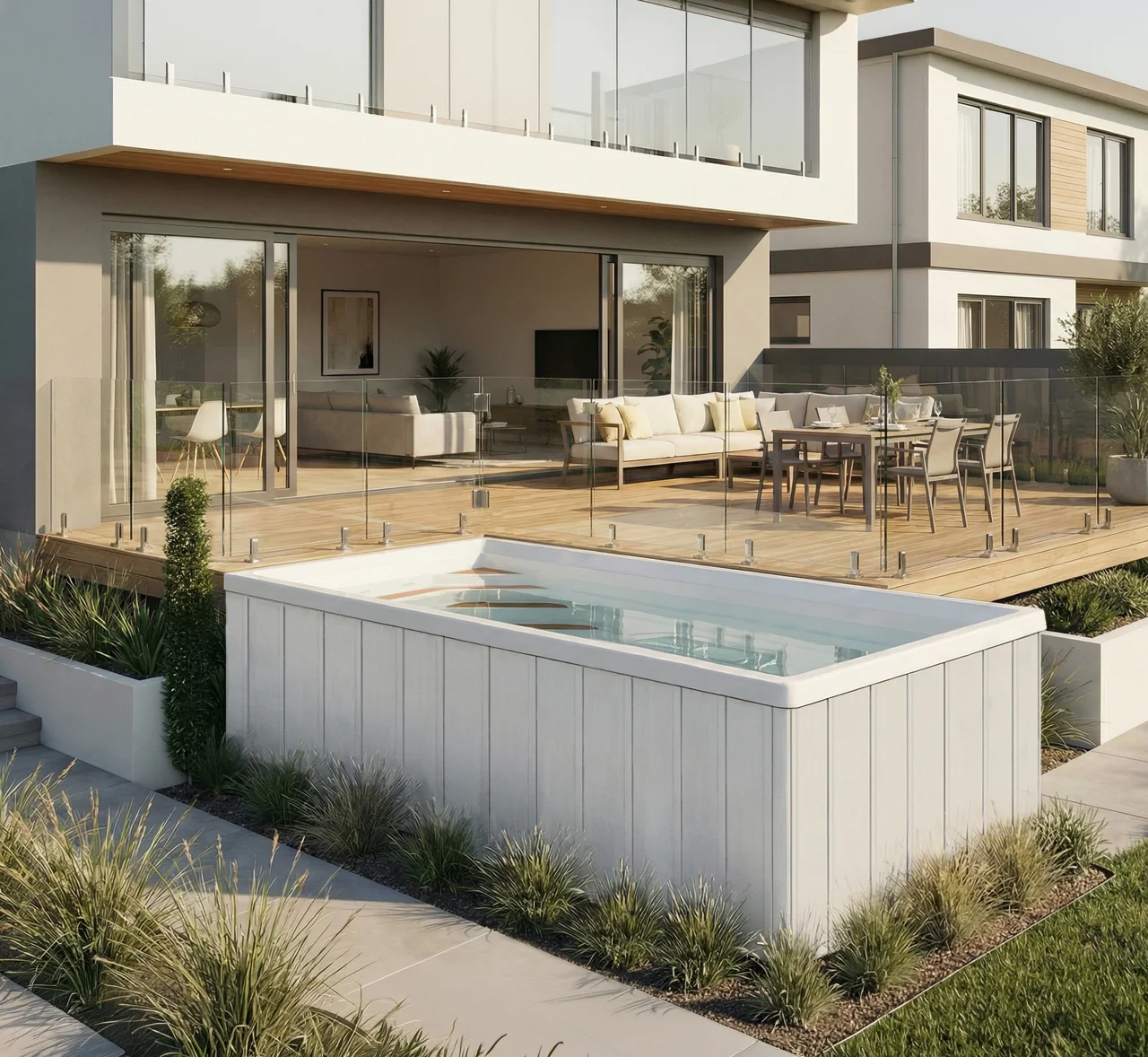 Piscine Trévi Urbania — Finition Midi · terrasse