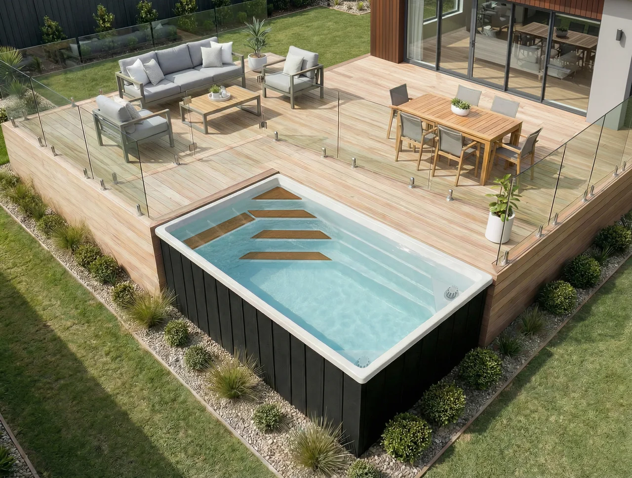 Piscine Trévi Urbania — Finition Minuit · vue d’ensemble