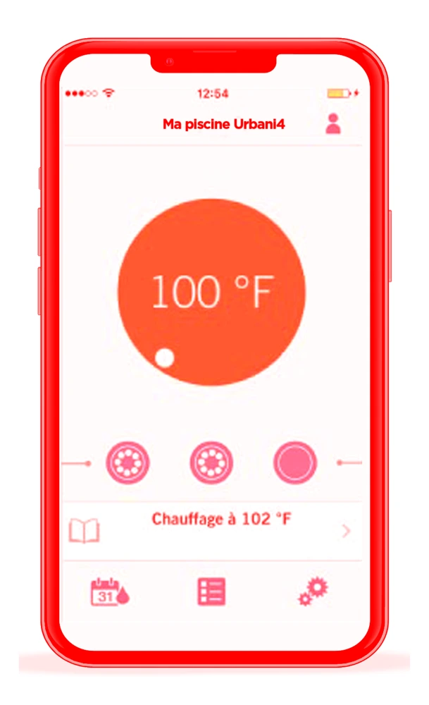 Application mobile iTouch2 pour contrôler la piscine Urbania